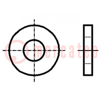 Arandela; redonda; M3; D=9mm; h=1mm; acero inoxidable A2; DIN 7349