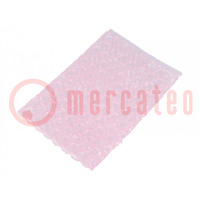 Protection bag; ESD; L: 250mm; W: 200mm; Thk: 55um; polyetylene; pink