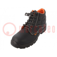 Boots; Size: 45; black; leather; with metal toecap; 7243EN