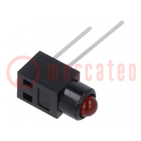 LED; in housing; red; 3mm; No.of diodes: 1; 30mA; Lens: red; 60°; 3V