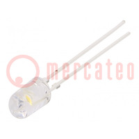 LED; ovale; 4,7x5,7mm; blanc ambiant; 7000÷8400mcd; 40/70°; 20mA