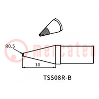 Tip; conical; 0.5mm; QUICK-TS8