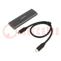 Hard discs housing: M.2; USB 3.2 Gen 2; aluminium; silver