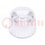 LED lens; round; colourless; 90°; with holder