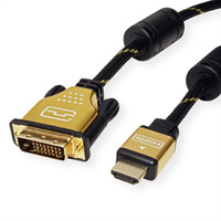 ROLINE GOLD Câble pour écran DVI (24+1) - HDMI, M/M, 5 m
