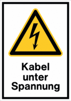 Kombischild - Warnung vor elektrischer Spannung, Kabel unter Spannung, B-859