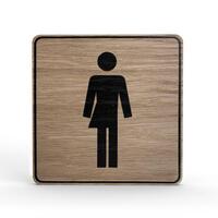 Tello Wood Holz-Türschild eckig, Material: Eiche Furnier, Maße 10,0 x 10,0 cm, Farbe: Eiche, Motiv: Schwarz Version: 04 - Transgender