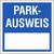 Parkausweis-Vignette, blau mit Freifeld zur Selbstbeschr. selbstkl. Folie ,6x6cm