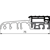 Produktbild zu Balkontürschwelle EIFEL TB-75, 6000 mm, silber eloxiert/grau
