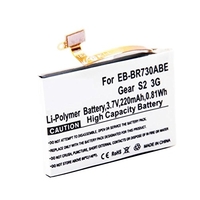 BATTERIE POUR SAMSUNG GALAXY GEAR S2 3G, SM-R730, SM-R730A, SM-R730S, R730T, R730V, R735, EB-BR730ABE, GH43-04538B 3,7 V 300 MAH