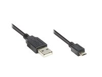 Alcasa 2510-MB03 USB-kabel USB 2.0 3 m USB A Micro-USB B Zwart