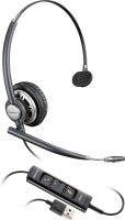 POLY Encorepro HW715 Zestaw słuchawkowy Przewodowa Opaska na głowę Biuro/centrum telefoniczne Czarny, Srebrny