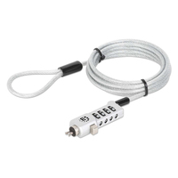 Manhattan Universeel combinatieslot voor laptop (Noble Wedge®, Nano en K-Slot), 3-in-1 diefstalbeveiliging, resetbare 4-cijferige combinatie, kabel van 1,8 m van koolstofstaal, ...