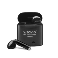 Savio TWS-02 słuchawki/zestaw słuchawkowy Bezprzewodowy Douszny Połączenia/muzyka Bluetooth Czarny