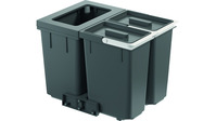 Behälterkombination mit 20 Liter Hauptbehälter für niedrigeres Abfallsystem mit Korpusbreite 550mm