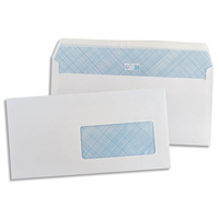 PERGAMY Boîte de 500 enveloppes Blanches 80g DL 110x220 mm fenêtre 45x100 mm auto-adhésives