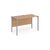 Maestro 25 straight desk 1200mm x 600mm - silver H-frame leg and beech top