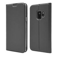 NALIA Flip Case compatible with Samsung Galaxy S9, Phone Cover Ultra-Thin Magnetic Leather Back & Front Protector Skin, Kickstand Slim Protective Bookcase Shockproof Full-Body B...