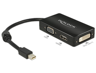 Adapter mini Displayport 1.1 Stecker an VGA / HDMI / DVI Buchse Passiv schwarz, Delock® [62631]