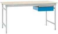 Manuflex BB5251.7035 Komplett BASIS oldalsó asztal melamin tetején + egy fiókkal, Szélesség x magasság: 1500 x 800 x 780 mm Élénk szürke (RAL 7035)