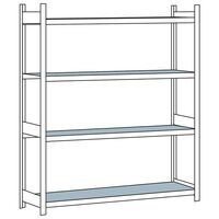 Wide span shelf unit, with steel shelf, height 2500 mm