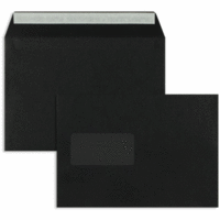 Briefumschläge C5 120g/qm haftklebend Fenster VE=500 Stück schwarz