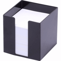 Zettelbox 9,5x9,5x9,5cm weißes Papier schwarz