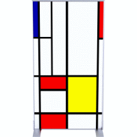 Trennwand HxBxT: 180x98x46m Dekor Mondrian