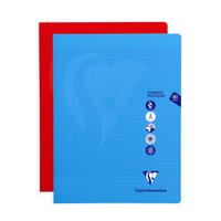 CLAIREFONTAINE Cahier Travaux Pratique MIMESYS reliure piqûre PP 24x32cm 80p Seyès-uni. Coloris assortis