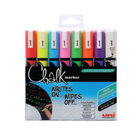 UNI CHALK MARKERS MEDIUM AST PK8