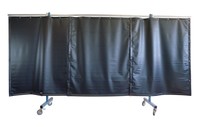 TransFlex Schutzwand, 3-teilig, fahrbar, Vorhang 0,4 mm Dicke, dunkelgrün Bausatz,