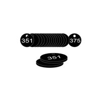 38mm Traffolyte valve marking tags - Black (351 to 375)