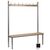 Club solo changing room bench, black 1000mm wide x 400mm deep with 5 hooks