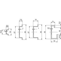 Symmetrische DIN-Schiene H15xT5mm L: 97mm, für 105mm-Gehäuse (Internal)