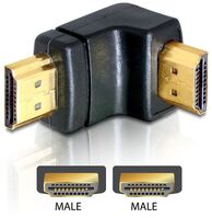 Delock DL65073 HDMI male -> HDMI male 90° lelelé elforgatott adapter