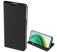 DUX DUCIS SKIN PRO tok álló, bőr hatású (FLIP, oldalra nyíló, bankkártya tartó, asztali tartó funkció) FEKETE [Xiaomi Mi 10T Pro 5G]