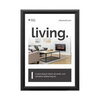 Snap Frame / Poster Frame / Aluminium Picture Frame, black anodised, 25 mm profile | A3 (297 x 420 mm) 327 x 450 mm 279 x 402 mm