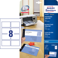 Premium Visitenkarten, 85 x 54 mm, beidseitig beschichtet, 200 Karten / 25 Bogen