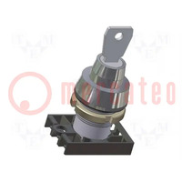 Switch: rotary with key; 22mm; Stabl.pos: 3; grey; IP40; prominent