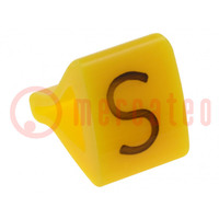 Markers; Marking: S; 1.7÷3.5mm; H: 7mm; A: 6mm; -30÷100°C; leaded