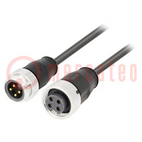 Cable: for sensors/automation; 7/8",both sides; 2m; male; female
