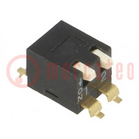 Commutatore: DIP-SWITCH; Numero di sezioni: 2; ON-OFF; Pos: 2; SMT