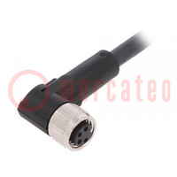 Connection lead; M8; PIN: 4; angled; 2m; plug; 60VAC; 4A; -25÷80°C