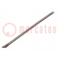 Corde; acier résistant aux acides A4; Øcordes: 4mm; L: 10m; 283kg