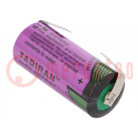 Battery: lithium (LTC); 3.6V; 2/3AA,2/3R6; 1500mAh; Ø14.7x33.5mm