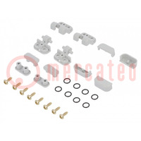 Set of hinges; ABS; for enclosures; light grey; 2pcs.