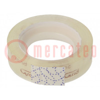 Adhesive tape; transparent; W: 12mm; L: 20m; Adhesive: acrylic