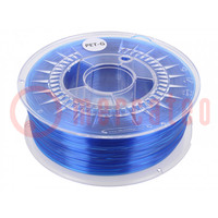 Filament: PET-G; Ø: 1,75mm; bleu,demi-transparent; 220÷250°C; 1kg