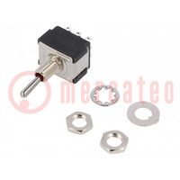 Switch: toggle; Pos: 2; 3PDT; (ON)-ON; 6A/125VAC; 6A/6VDC; -45÷140°C