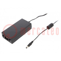 Power supply: switched-mode; 24VDC; 2.7A; Out: 5,5/2,5; 65W; 0÷60°C